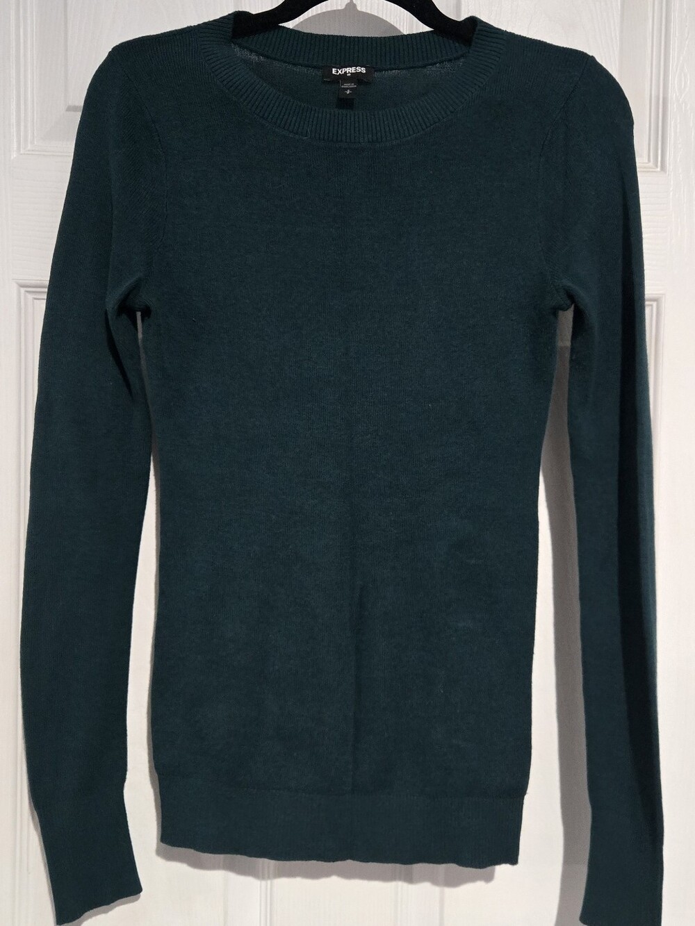 Express Women's Scoop/Crew Sweater in Deep Teal Green | Size S